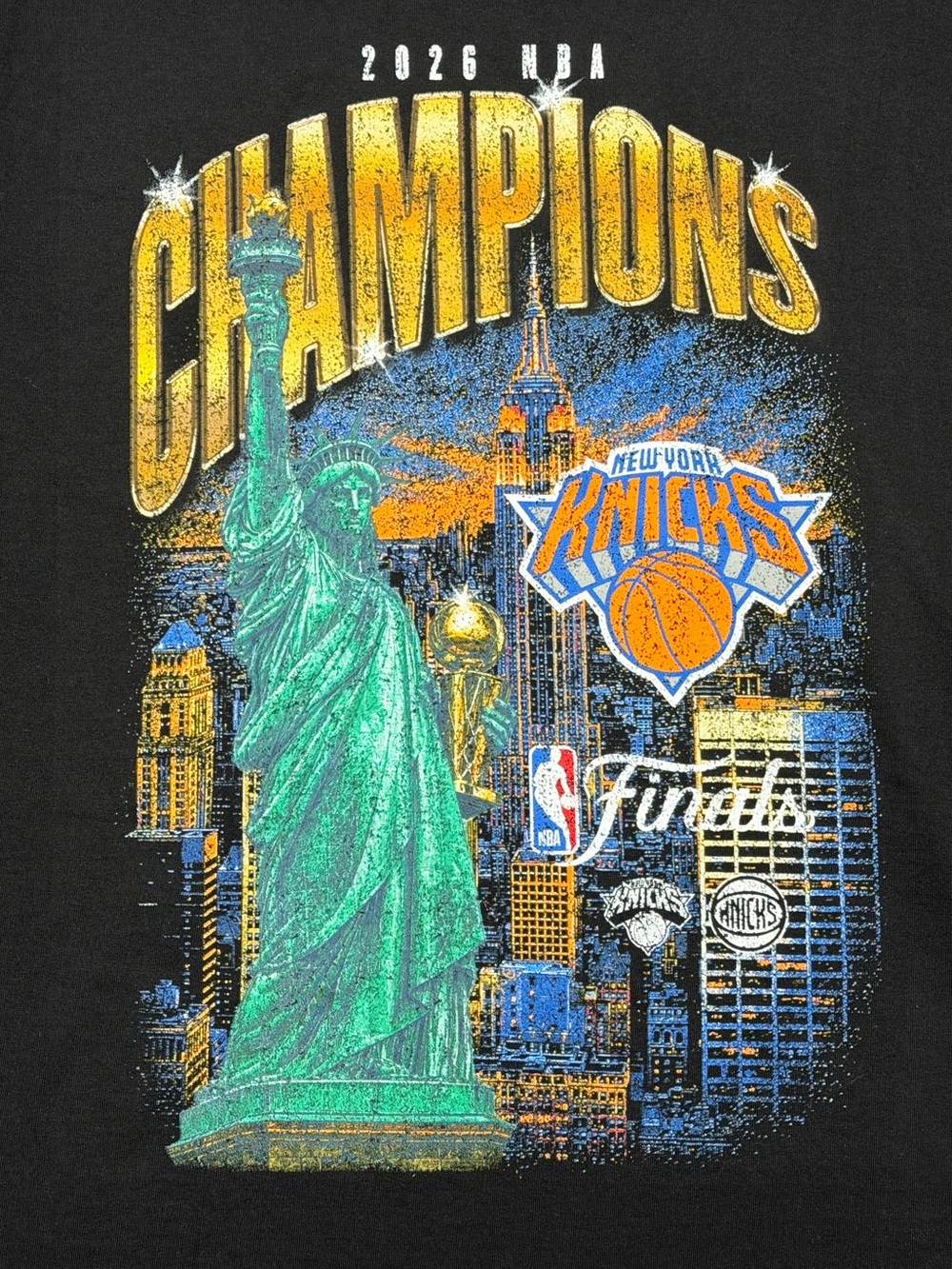 Mitchell & Ness New York Knicks NBA City Champions Men's SS Black T-Shirt NWT